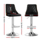 Artiss 2X Bar Stool Wood Swivel Adjustable Kitchen Counter Stool Leather Black
