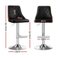 Artiss 4X Bar Stool Wood Swivel Adjustable Kitchen Counter Stool Leather Black