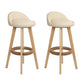 Artiss 2x Bar Stools Padded Leather Wooden Beige