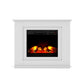 Devanti 2000W Electric Fireplace Mantle Portable Fire Log Wood Heater 3D Flame Effect White
