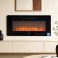Devanti Electric Fireplace Fire Heater Wall Mounted Insert 3D Flame 1800W Remote Control