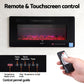 Devanti Electric Fireplace Fire Heater Wall Mounted Insert 3D Flame 1800W Remote Control