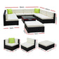 Gardeon 10PC Sofa Set with Storage Cover Outdoor Furniture Wicker