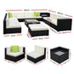 Gardeon 13PC Sofa Set with Storage Cover Outdoor Furniture Wicker
