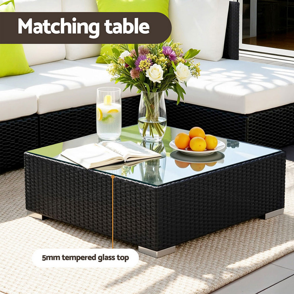 Gardeon 13PC Sofa Set with Storage Cover Outdoor Furniture Wicker