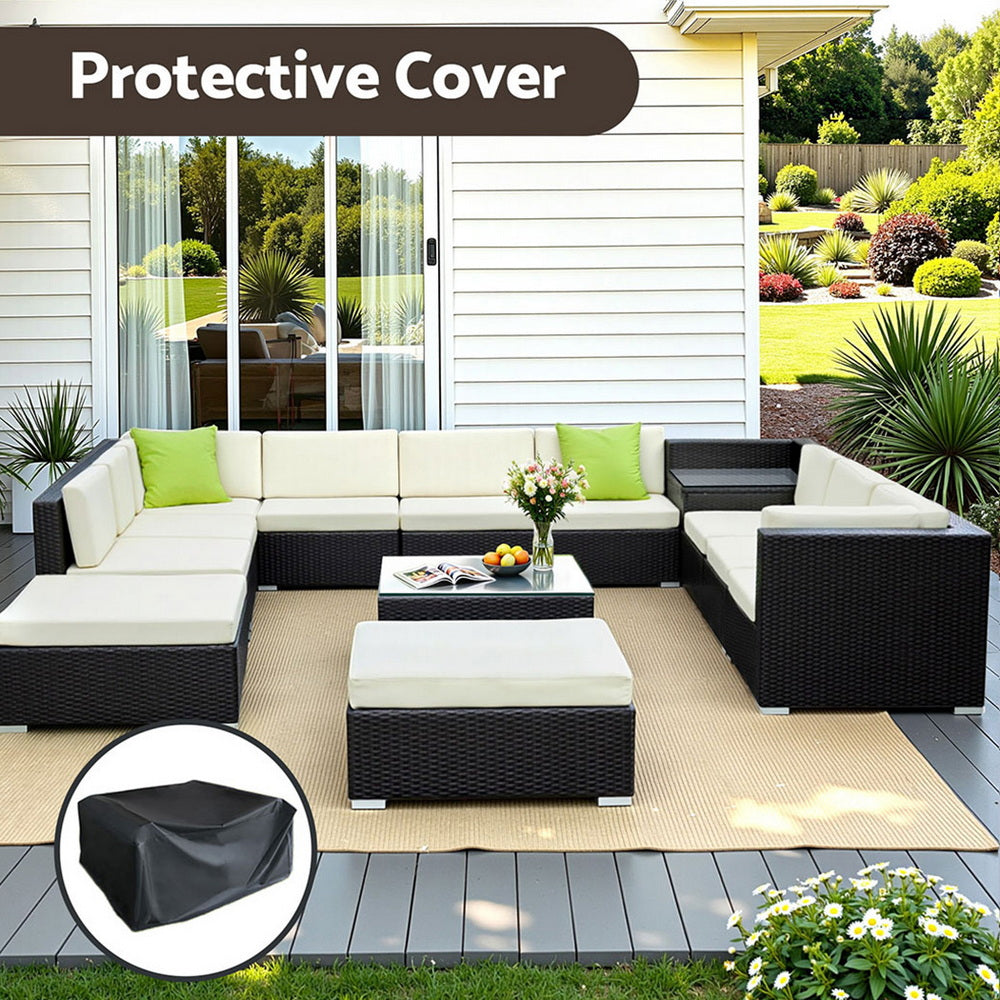 Gardeon 13PC Sofa Set with Storage Cover Outdoor Furniture Wicker