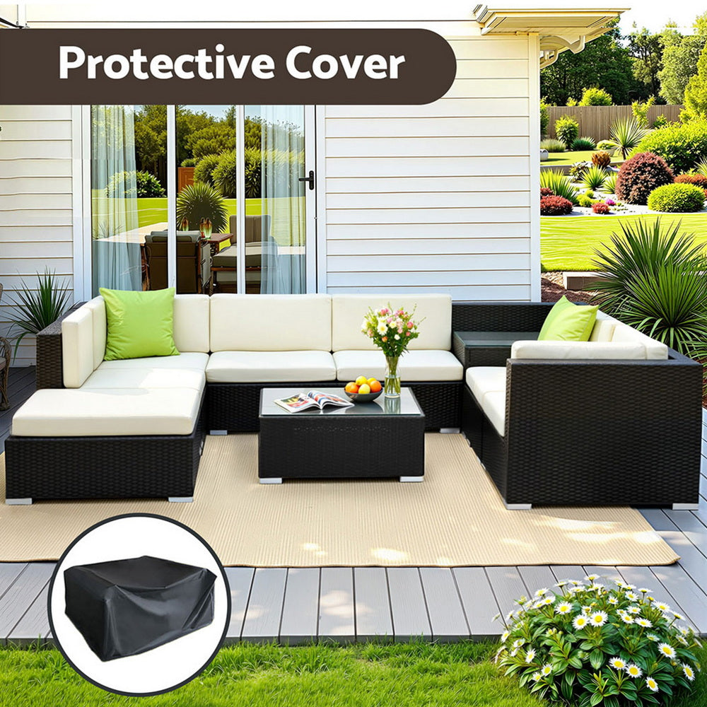 Gardeon 9PC Sofa Set with Storage Cover Outdoor Furniture Wicker