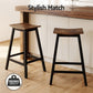 Artiss Bar Stools Set of 2 Kitchen Counter Stools Wooden Industrial Rustic Brown