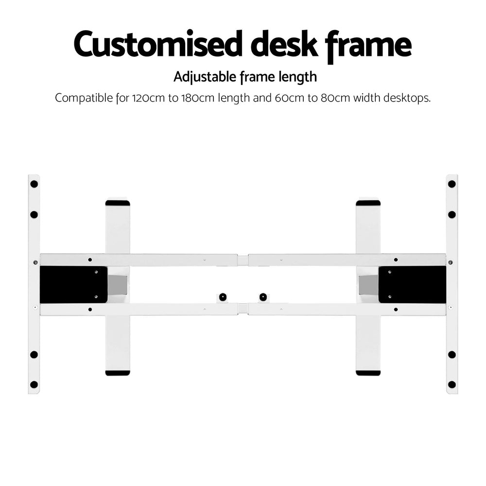 Artiss Standing Desk Sit Stand Motorised Adjustable Frame Only White Dual Motor