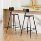 Set of 2 Artiss Bar Stools Pinewood Metal - Black and Wood