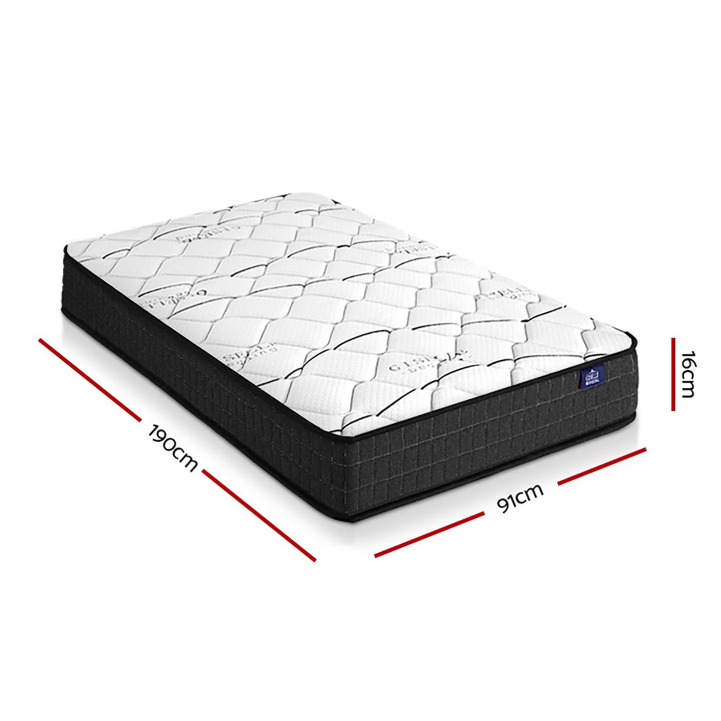 Giselle Bedding Glay Bonnell Spring Mattress 16cm Thick Single