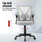 Artiss 2x Mesh Office Chair Mid Back Grey