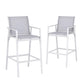 Gardeon 2PC Outdoor Bar Stools Dining Chairs Patio Furniture Garden Steel Textilene White