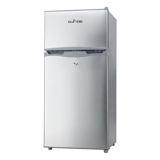 Glacio 100L Portable Fridge Bar Freezer Cooler Upright 12V/24V/240V Caravan Car Silver