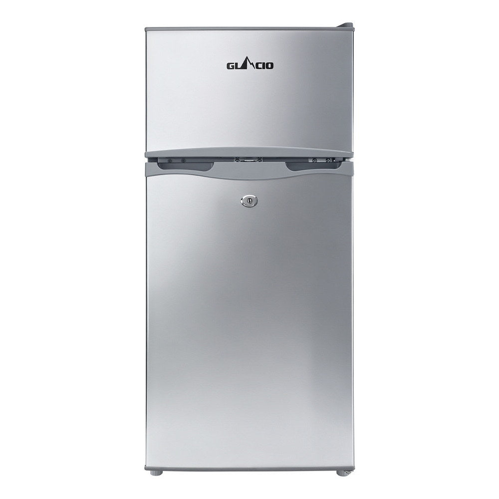 Glacio 100L Portable Fridge Bar Freezer Cooler Upright 12V/24V/240V Caravan Car Silver