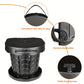 Gray Black collapsible camping toilet, portable outdoor toilet, camping furniture Australia, lightweight camping gear, compact toilet for travel, camping sanitation solution