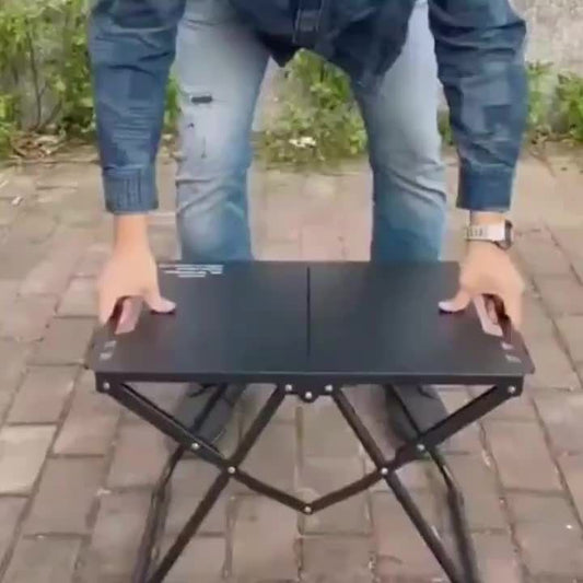 folding camping table, camping furniture, outdoor table, portable table, camping gear, Australian outdoors, picnic table, beach table, compact table, sturdy table-black