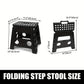 Black foldable camping stool, portable camping seat, lightweight outdoor furniture, durable stool for camping, compact camping gear