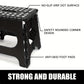 Black foldable camping stool, portable camping seat, lightweight outdoor furniture, durable stool for camping, compact camping gear