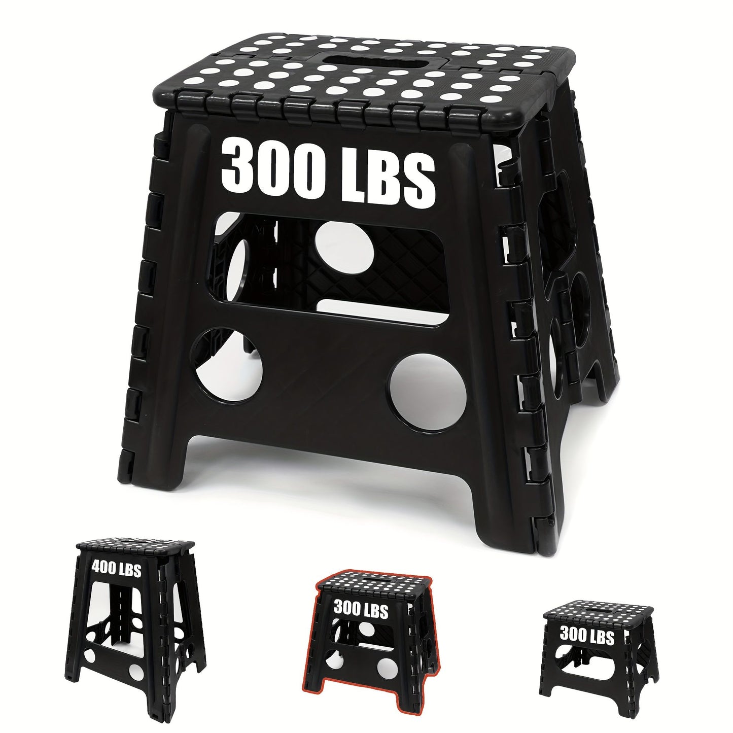Black foldable camping stool, portable camping seat, lightweight outdoor furniture, durable stool for camping, compact camping gear