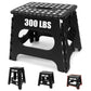 Black foldable camping stool, portable camping seat, lightweight outdoor furniture, durable stool for camping, compact camping gear