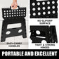 Black foldable camping stool, portable camping seat, lightweight outdoor furniture, durable stool for camping, compact camping gear
