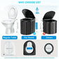 Black collapsible camping toilet, portable outdoor toilet, camping furniture Australia, lightweight camping gear, compact toilet for travel, camping sanitation solution