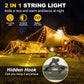 Camping Light String 10 Meters - Ambience Strip - IPX4 Waterproof - Retractable - Rechargeable - Warm White | Outdoor Lighting Garland - Camp Lamp - Camping Lamp - Lights - Light String - Tent Lamp - Rechargeable Camping Lamp With USB C - Outdoor