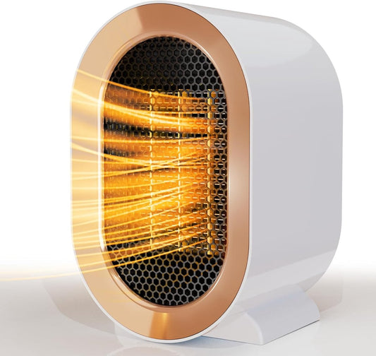 Electric Heater - Indoor Electric Heating - Fan Heater - 800W or 1200W - Heater - Socket -  Portable Indoor Heaters - With Adjustable, Overheating Protection, Shut-off Upon Discharge - White