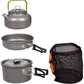 3 pieces - Cooking set - Camping Cooking set - Cookware - Camping Pan Set - Camping Cookware Kit - Kitchenware set - saucepan, pan, teapot - for 2-3 persons - for Outdoor Picnic Camping Hiking - Foldable - aluminum