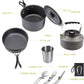 Cookware - 9-piece - for camping, outdoor, hiking, picnic, BBQ, foldable camping pans - safe and BPA - Suitable for 2-3 people camping pan set