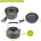 Cookware - 9-piece - for camping, outdoor, hiking, picnic, BBQ, foldable camping pans - safe and BPA - Suitable for 2-3 people camping pan set
