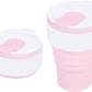 Collapsible Silicone Camping Cup – 385ml – Travel and Drinking Cup with Lid, Dishwasher Safe – Ideal for Camping, Hiking and Office (White)