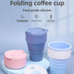 Collapsible Silicone Camping Cup – 385ml – Travel and Drinking Cup with Lid, Dishwasher Safe – Ideal for Camping, Hiking and Office (White)