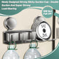 Toothbrush holder - Wall shelf - Bath shelf - Shower rack - Hair dryer shelving unit - Bathroom rack - Storage rack - Storage basket - Organizer - Draining rack - Bathroom furniture - Bathroom - Toilet - Black - 1 piece