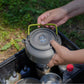 Camping Kettle, Stainless Steel Teapot, Whistling Water Kettle, Camping Picnic Stove Top, Portable Campfires Kettle for Open Fire, Outdoor Camp Tea Coffee Pot for Picnic and Traveling A Gray