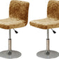 Bar Stool Covers, Crushed Velvet Swivel Bar Stool Chair Covers Soft Stretch Pub Counter Stool Covers Non Slip Stool Cover for Swivel Barstool Chair Seat-Golden-2 Pack