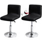 Waterproof Bar Stools Cover with Back Stretch PU Barstools Slipcovers Counter Height Bar Stool Covers Protector Square Swivel Barstool Covers for Kitchen Bar Set of 2 Black
