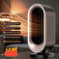 Desktop Vertical Space Heater with Remote Control, Fast Heating PTC Electric Fan Heater, Portable Mini Winter Electric Space Heater for Bedroom Office Home Indoor Heating（Black & Gold）