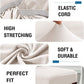 100% Waterproof Bar Stool Cover Stretch Counter Stool Pub Chair Slipcover for Dining Room Removable Soft Thick Solid Fleece Fabric Bar Stool Slipcovers Set of 4, Ivory