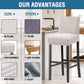 100% Waterproof Bar Stool Cover Stretch Counter Stool Pub Chair Slipcover for Dining Room Removable Soft Thick Solid Fleece Fabric Bar Stool Slipcovers Set of 4, Ivory