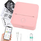 Thermal Mini Printer Mini Pocket Wireless Thermal Printer Bluetooth Photo Inkless Sticker Printer Compatible with iOS&Android - Pink