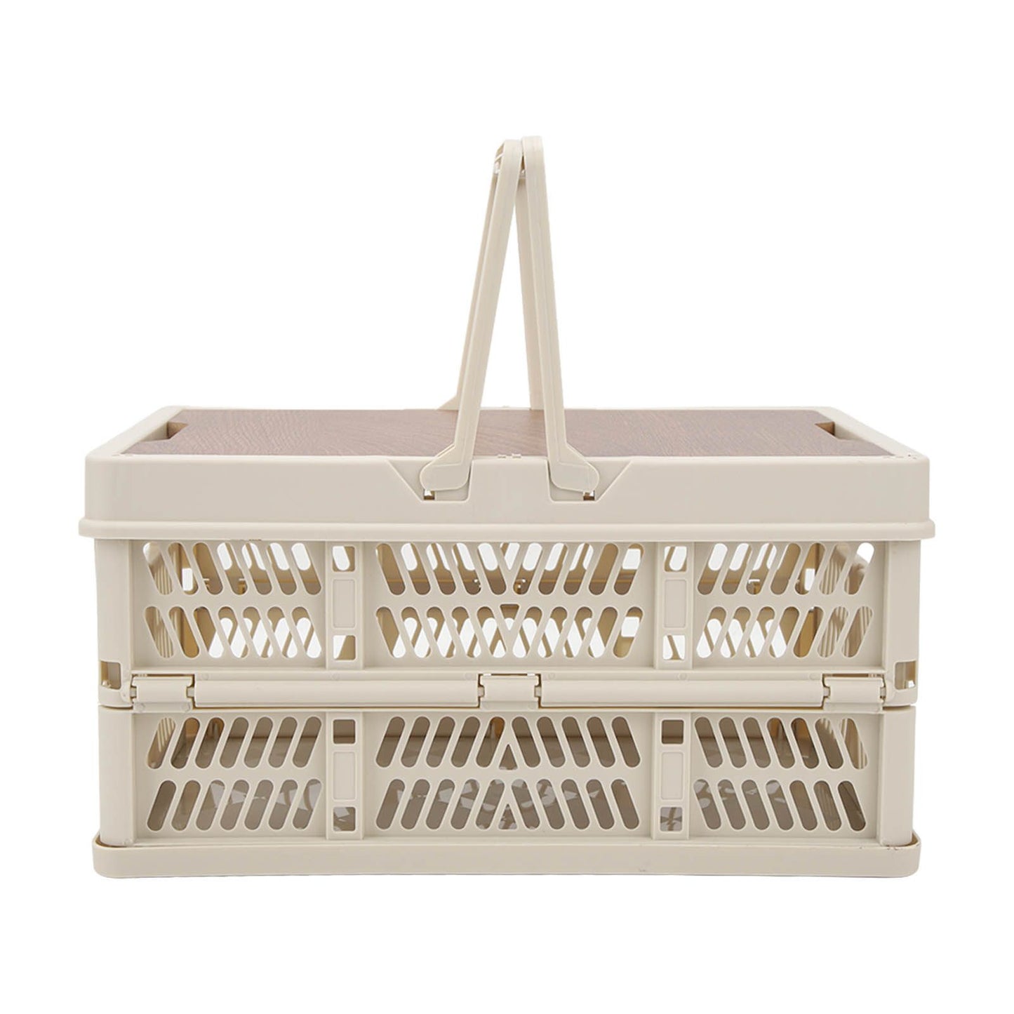 Camping Picnic Basket Foldable Large Capacity Multifunction Handheld Camping Storage Basket Camping Storage Box Grey White S
