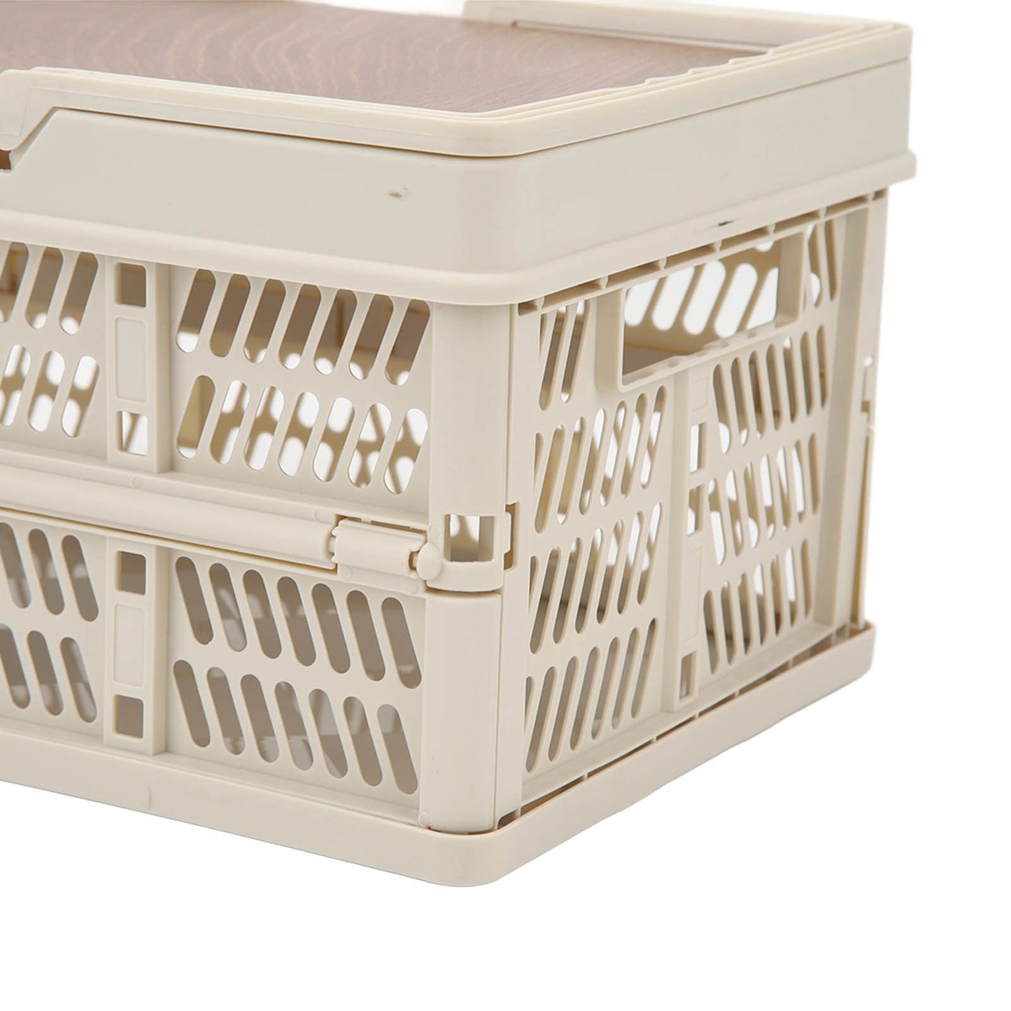 Camping Picnic Basket Foldable Large Capacity Multifunction Handheld Camping Storage Basket Camping Storage Box Grey White S