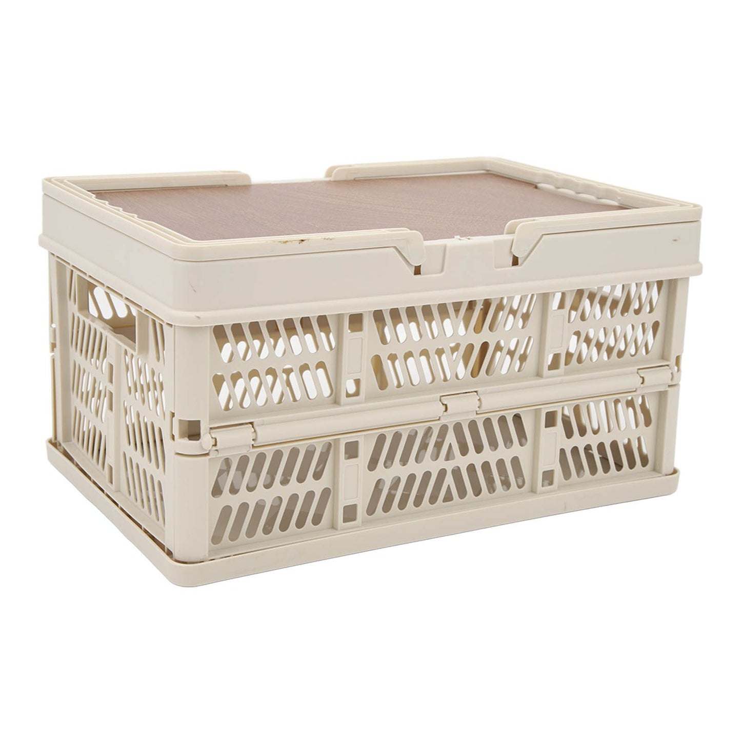 Camping Picnic Basket Foldable Large Capacity Multifunction Handheld Camping Storage Basket Camping Storage Box Grey White M