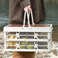 Camping Picnic Basket Foldable Large Capacity Multifunction Handheld Camping Storage Basket Camping Storage Box Grey White M