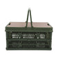 Camping Picnic Basket Foldable Large Capacity Multifunction Handheld Camping Storage Basket Camping Storage Box Green S