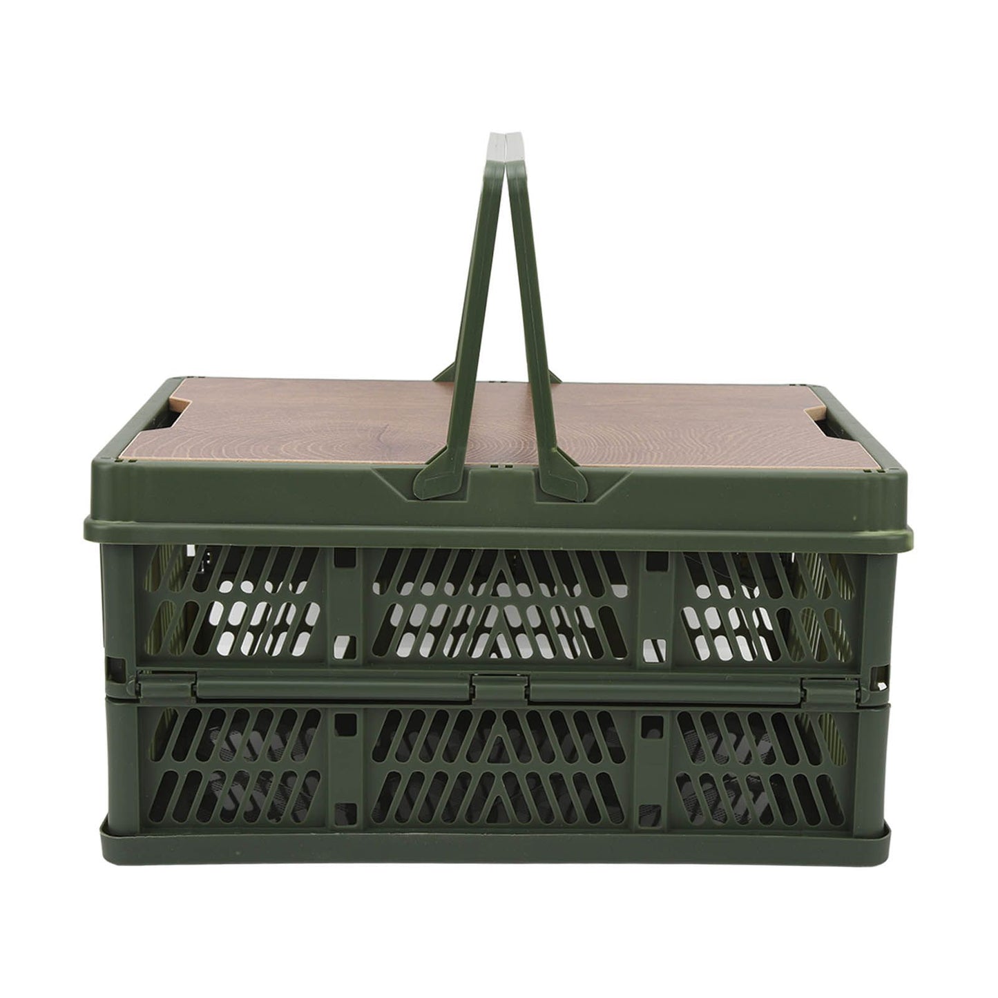 Camping Picnic Basket Foldable Large Capacity Multifunction Handheld Camping Storage Basket Camping Storage Box Green S