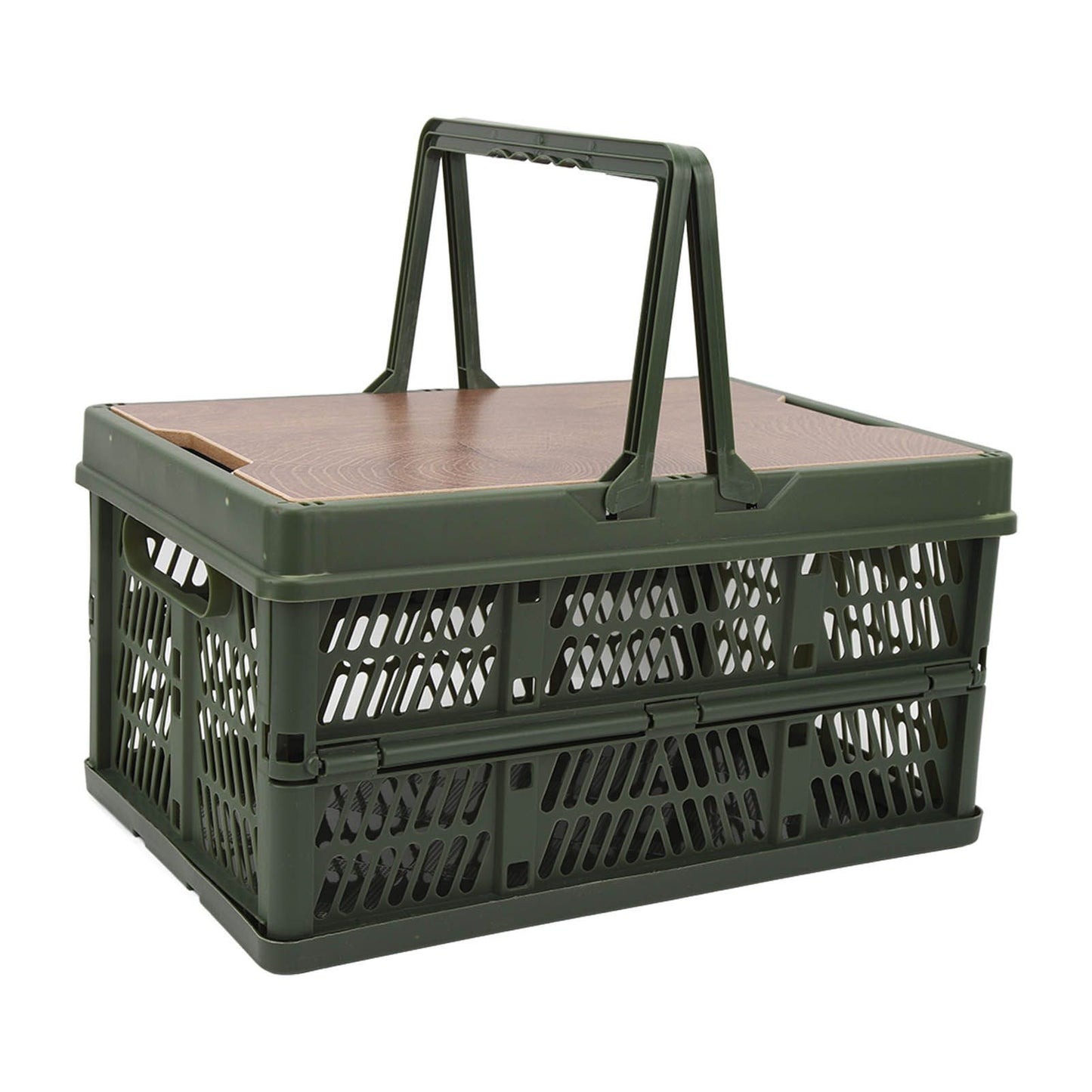 Camping Picnic Basket Foldable Large Capacity Multifunction Handheld Camping Storage Basket Camping Storage Box Green M