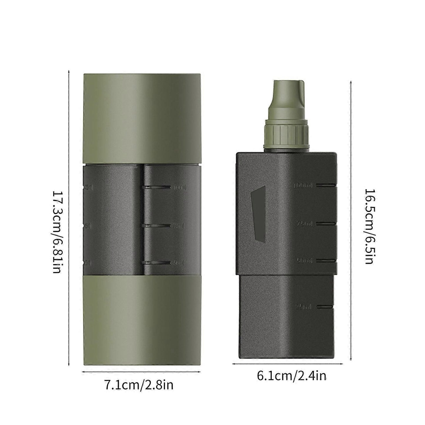 Multifunction Camping Spices Container Seasoning Bottle Spices Jar for Outdoor Camping BBQ with Leakproof Sealing Caps Army Green